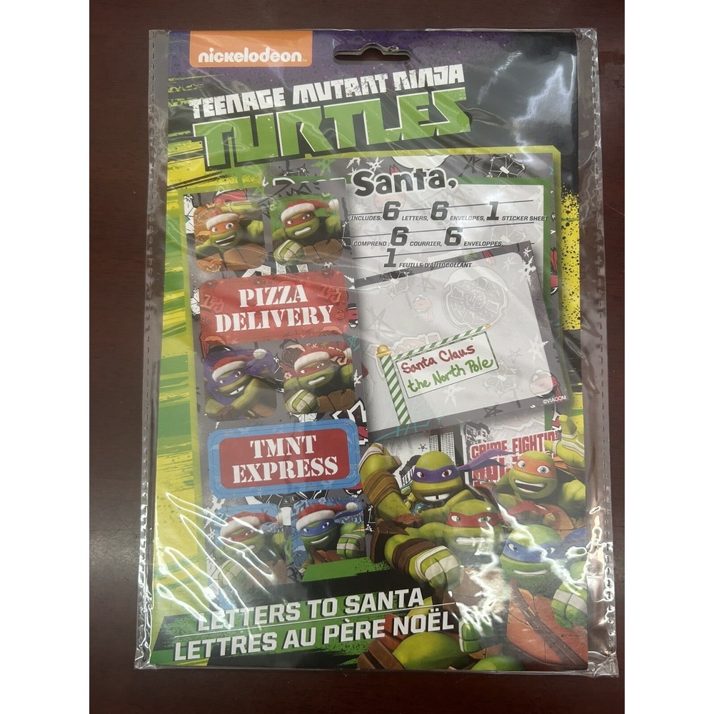 TMNT Teenage Mutant Nina Turtles Santa Letter Christmas Wish list Stickers New